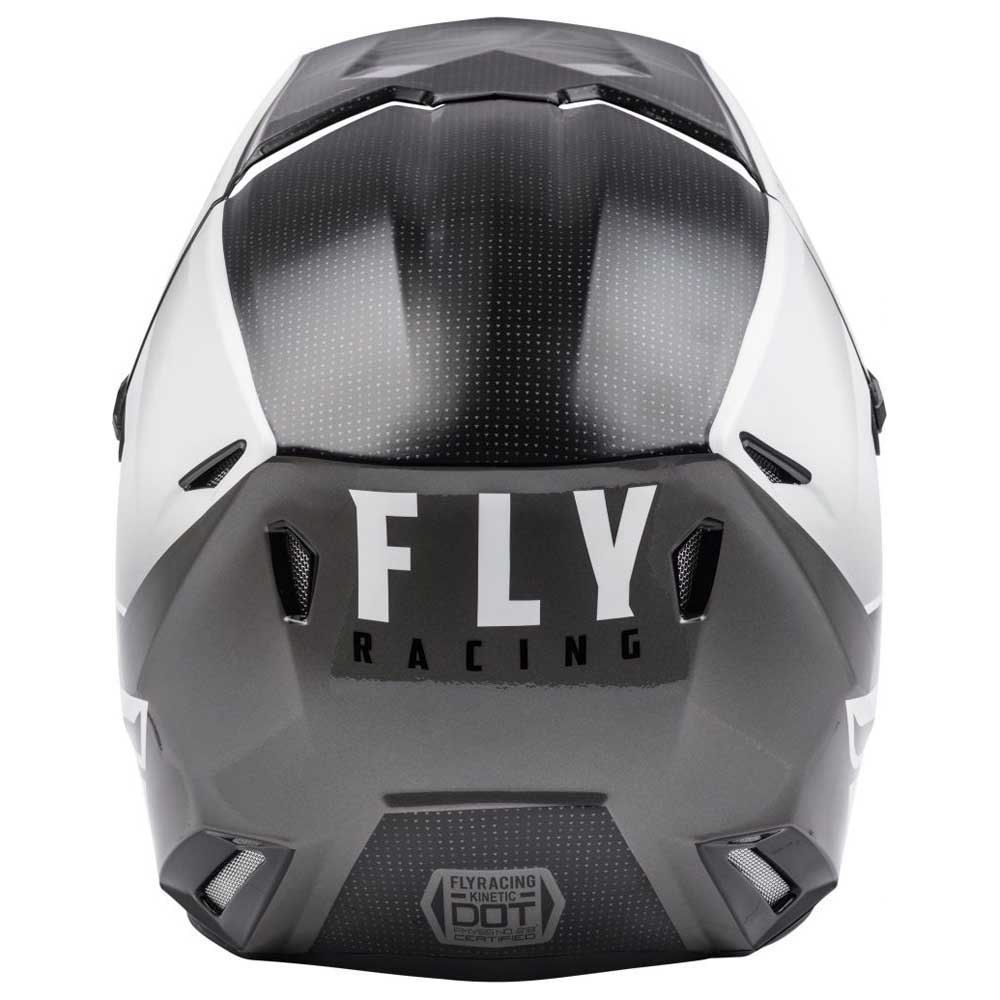 Large Fly Racing 2021 Kinetic Helmet Black/White Straight Edge 