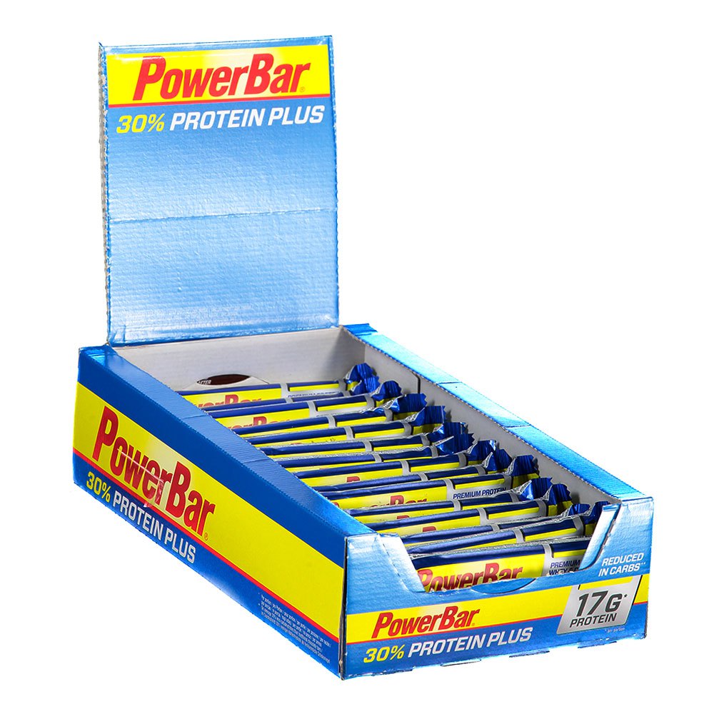 Powerbar Protein Plus 30% 55g 15 Enheter Sjokolade Energi Barer Eske