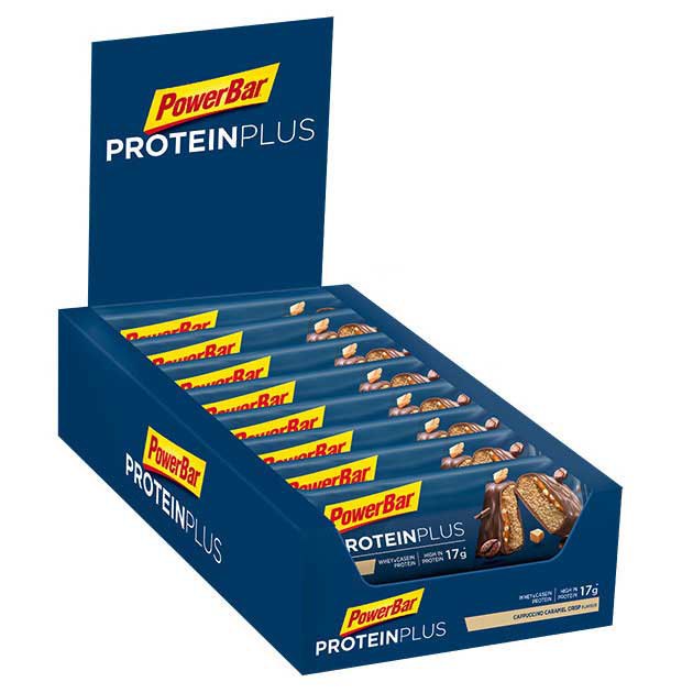 Powerbar 단백질 Plus 30% 55g 15 단위 카푸치노 그리고 사탕 에너지 바 상자