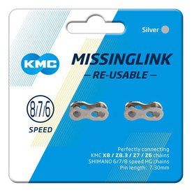 KMC Eslabón Missing Re-Usable 7.3 mm 2 Unidades