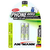 Ansmann 1x2 Micro AAA 550mAh DECT Phone NiMH Recarregável Micro AAA 550mAh DECT Phone Baterias