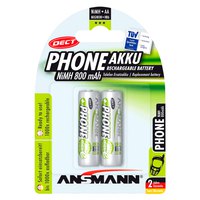 Ansmann 1x2 Mignon AA 800mAh DECT Phone NiMH Recarregável Mignon AA 800mAh DECT Phone Baterias