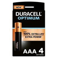 Duracell Baterias Alcalinas Optimun AAA LR03 4 Unidades